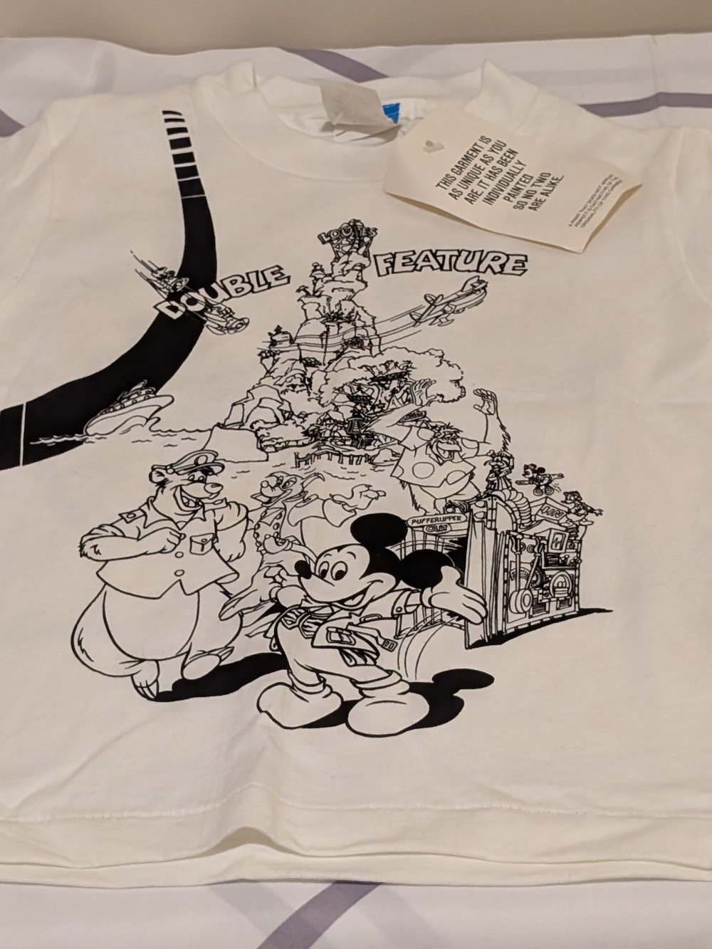 Rare Vintage Disney On Ice Kids' White Graphic Tee - Double Feature Mickey Mouse